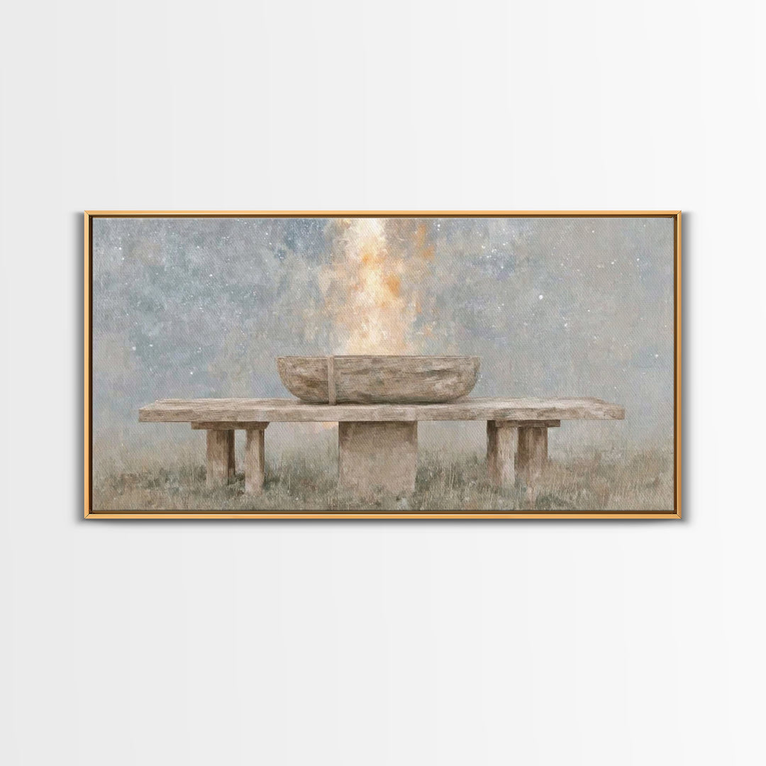 Sacred Offering | Framed Canvas Print | Christian Art Canvas | Christian Wall Art | Christian Painting | Christian Decor