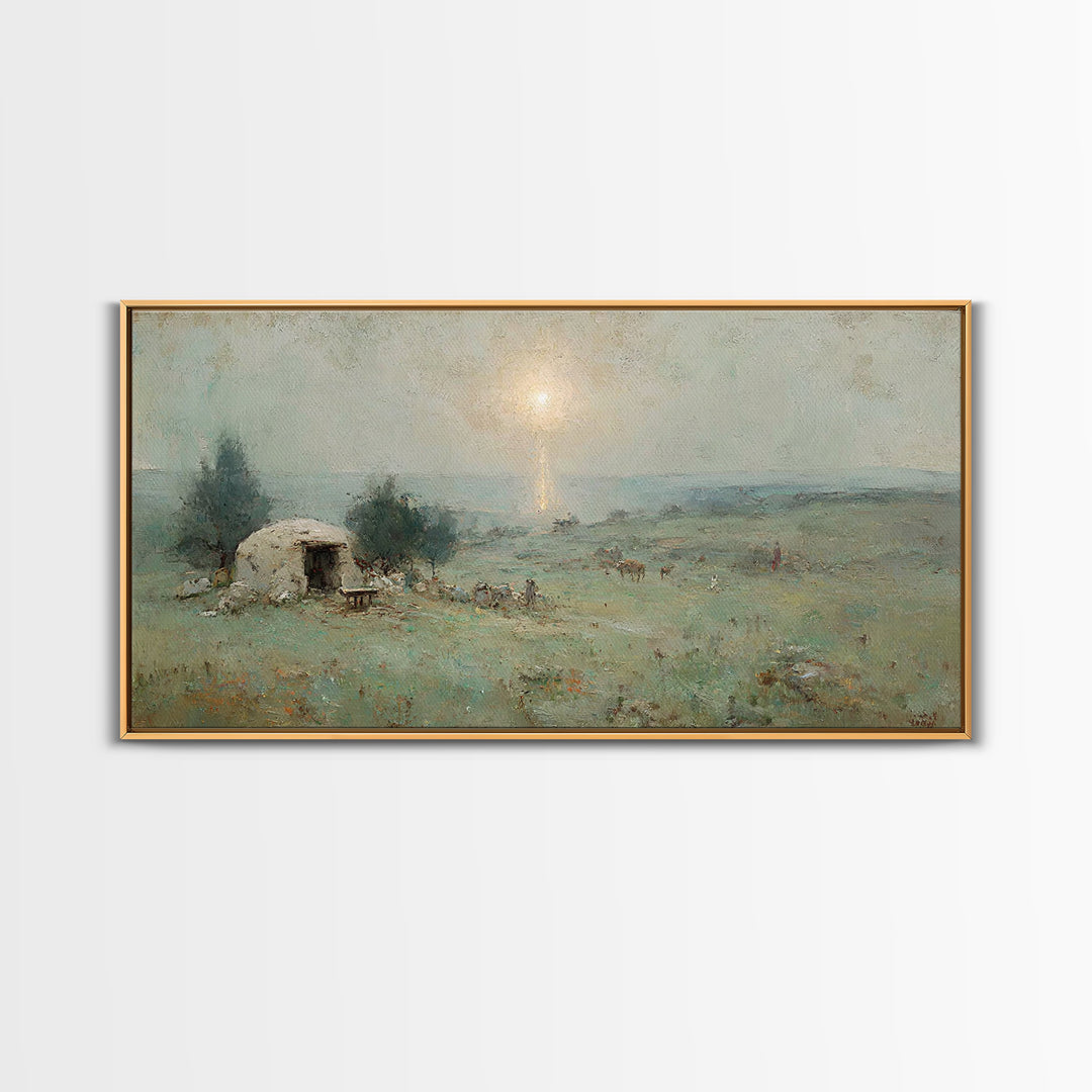 Shepherds Light | Framed Canvas Print | Christian Christmas Art | Christmas Wall Art | Christian Art Canvas | Christian Decor