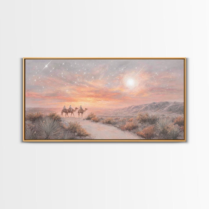 Desert Star Path, Framed Canvas Print, Christian Art Canvas, Christmas Art Prints, Christian Christmas Art, Christian Wall Art