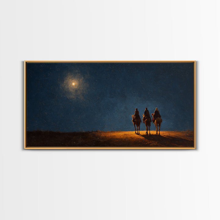 Midnight Revelation – Framed Canvas Print – Christmas Canvas Wall Art – Christian Christmas Art – Christian Wall Art – Christian Decor
