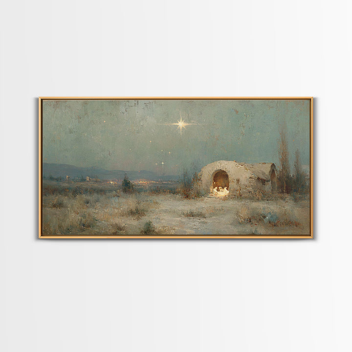 Bethlehem Light – Framed Canvas Print – Jesus Art – Christian Decor – Christian Canvas – Christian Gifts – Christian Art – Christmas Art
