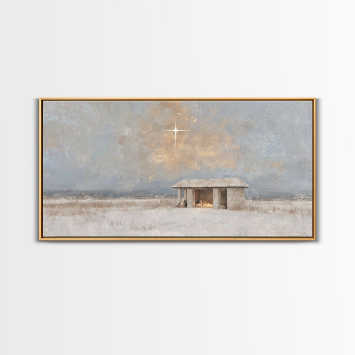 Heavenly Stillness – Framed Canvas Print – Christian Gifts – Christian Art – Jesus Art – Christian Canvas – Christian Decor – Christmas Art