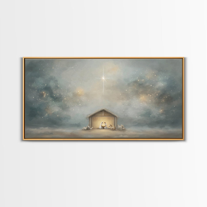 Desert Nativity – Framed Canvas Print – Jesus Art – Christian Gifts – Christian Decor – Christmas Art – Christian Canvas – Christian Art