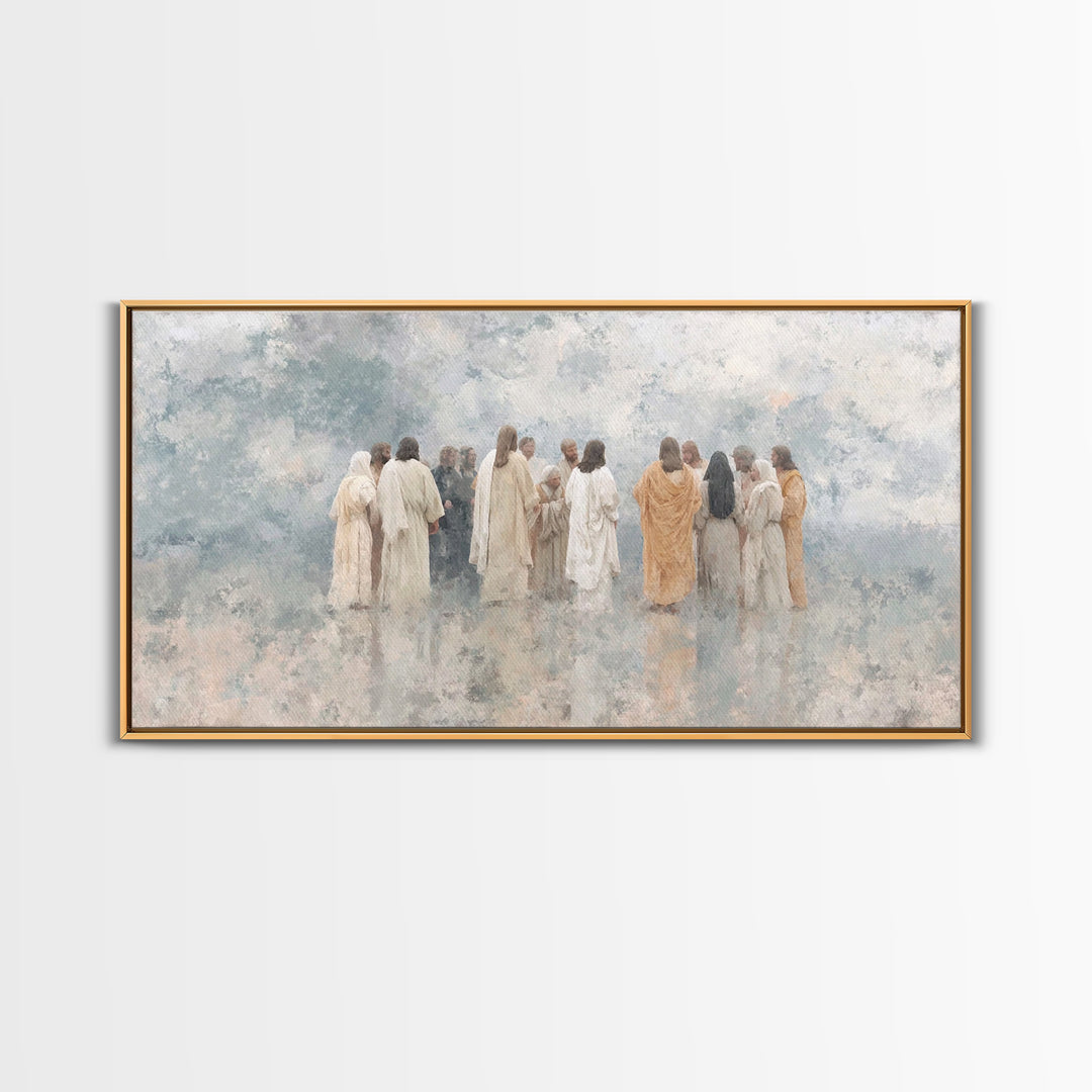Cloudborne Fellowship – Framed Canvas Print – Jesus Painting – Christian Art – Christian Canvas – Christian Gift Ideas – Christian Wall Art