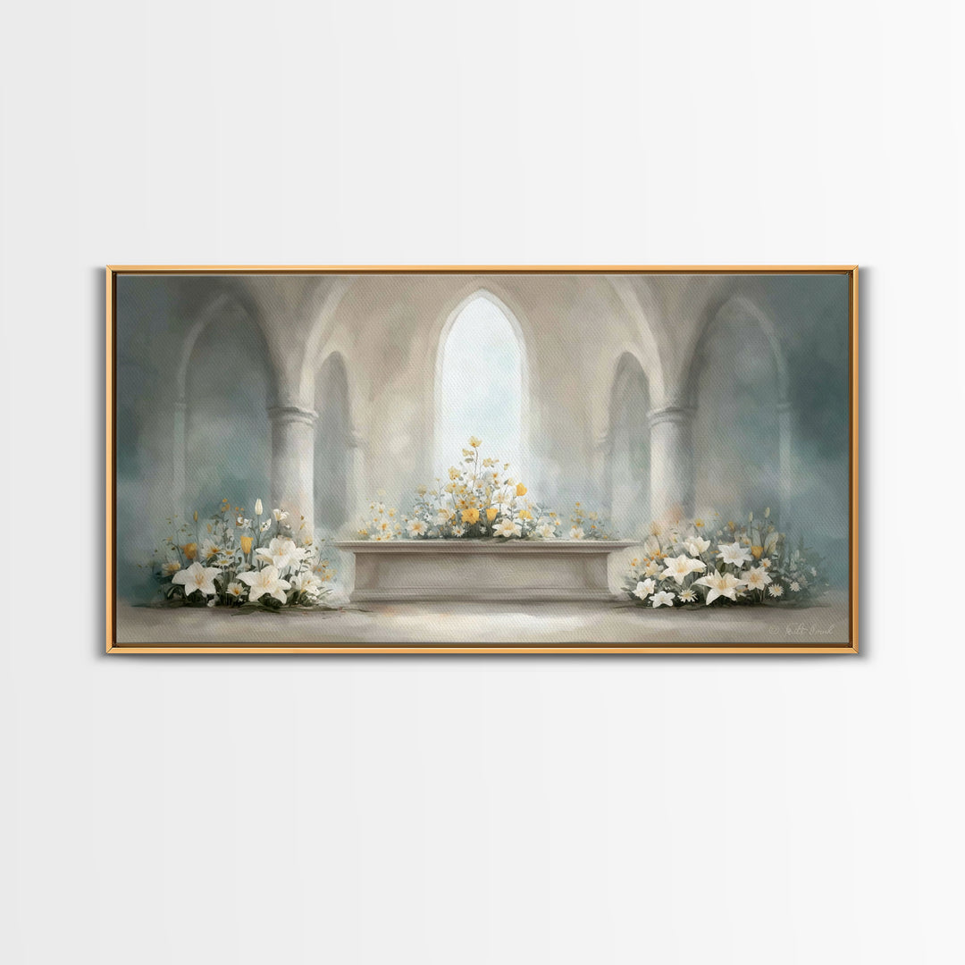Peaceful Chapel – Framed Canvas Print – Christian Wall Art – Christian Art Canvas – Modern Christian Art – Christmas Art Work – Christian G