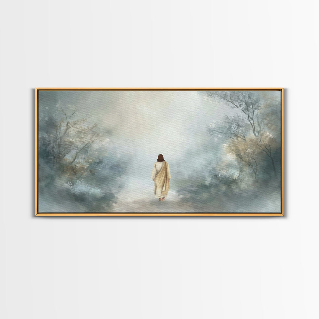 Path Of Grace - Framed Canvas Print - Christian Wall Art - Jesus Painting - Moody Christian Art - Christian Christmas Art - Christian Art C