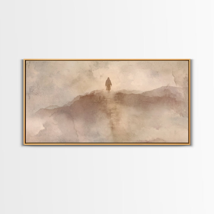 Desert Morning Light | Framed Canvas Print | Christian Art Canvas | Jesus Painting | Subtle Christian Art | Modern Christian Art | Christma