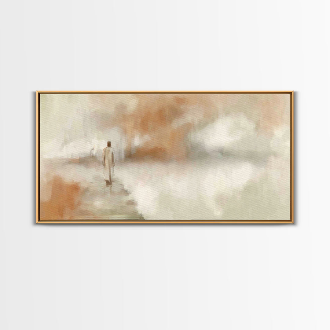 Dawn Journey Hope – Framed Canvas Print – Christian Painting – Christian Wall Art – Jesus Canvas Art – Subtle Christian Art – Christian Gif
