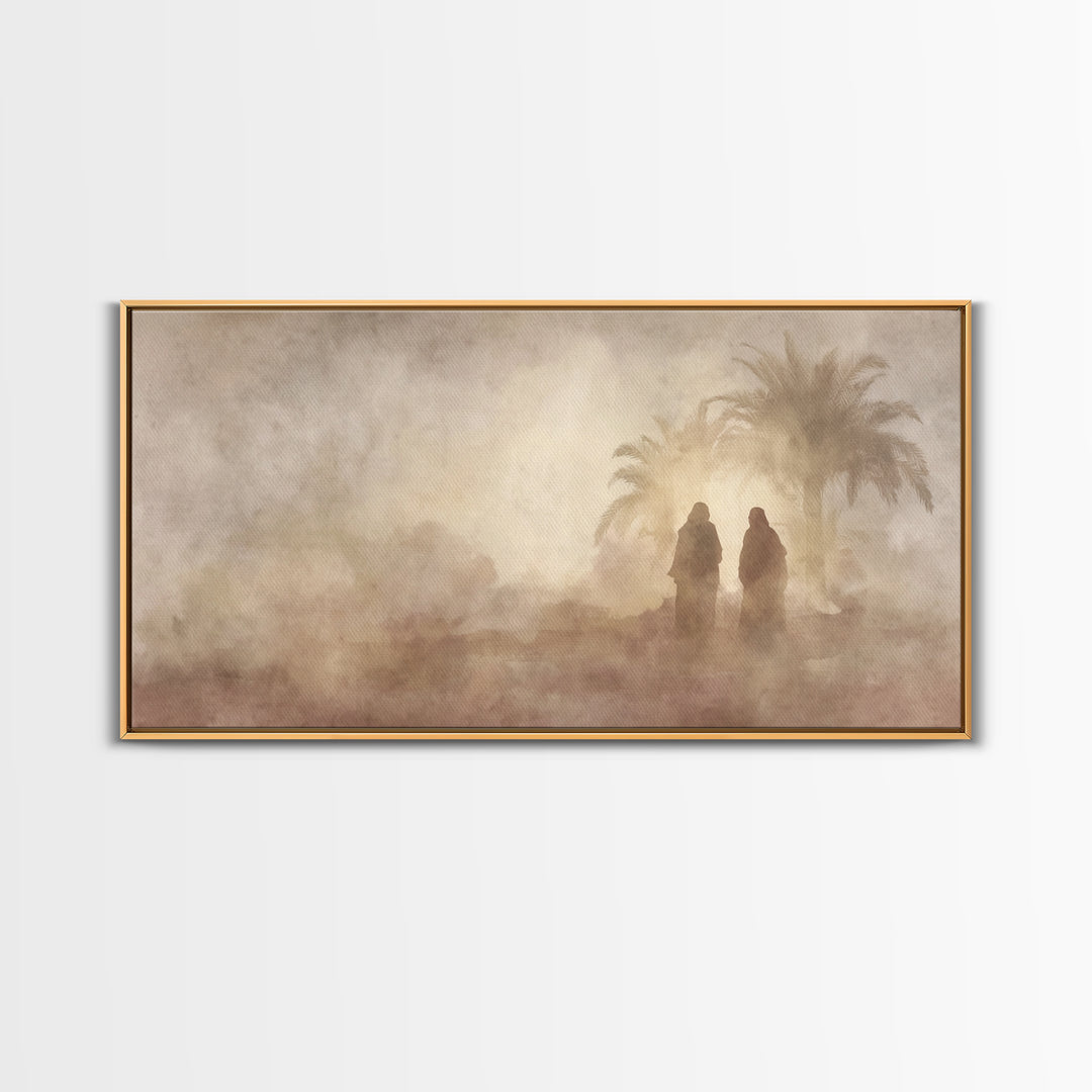 Desert Pilgrims – Framed Canvas Print – Christian Wall Art – Christian Art Canvas – Vintage Christian Art – Christian Gift – Christian Pain