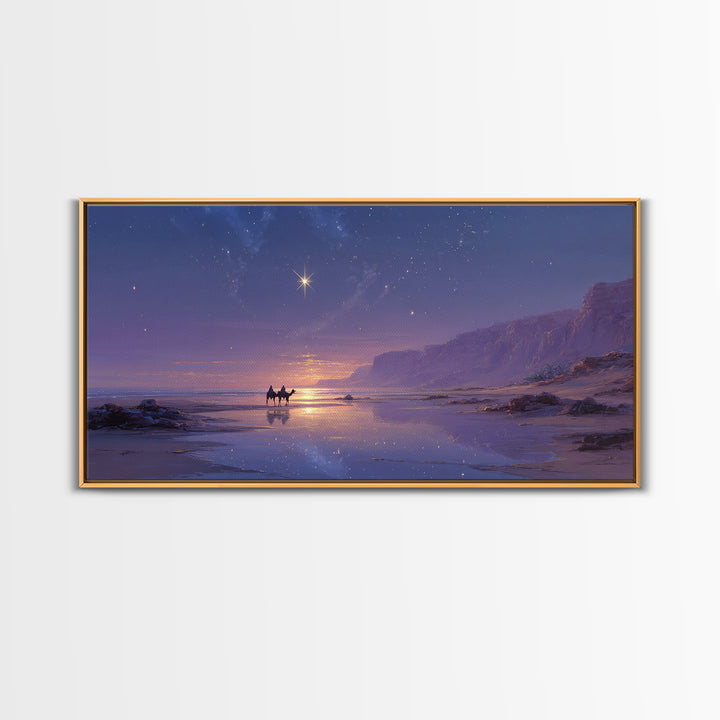 Star of the Wayfarers – Framed Canvas Print – Christian Wall Art – Christian Art Canvas – Christmas Art – Christian Painting – Christian Ch