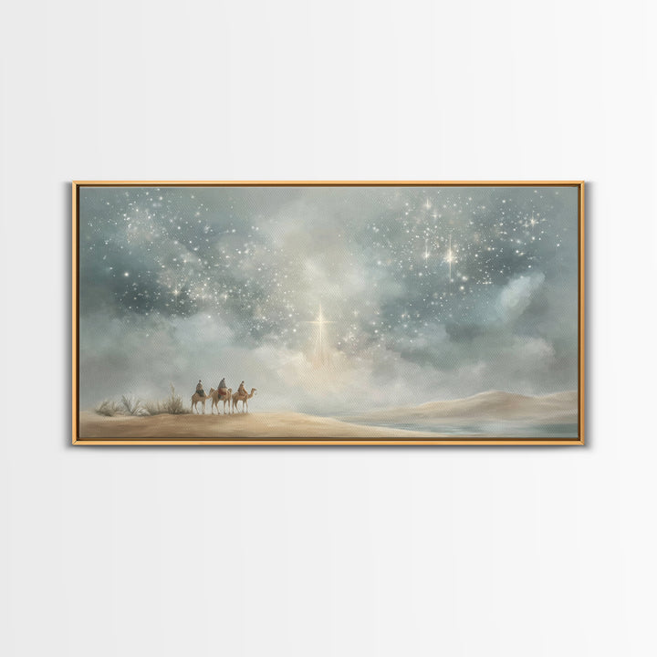 Wonders of Bethlehem Light | Framed Canvas Print | Christian Art Canvas | Christian Christmas Art | Christmas Wall Art | Modern Christian A