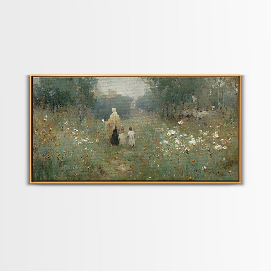 Field of His Peace | Framed Canvas Print | Christian Art Canvas | Christian Art | Jesus Painting | Christian Wall Art | Christian Decor