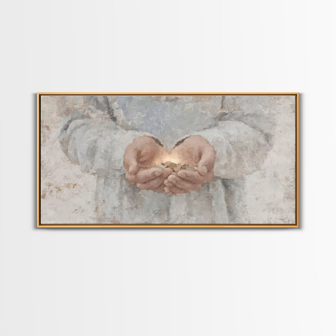 Hands of Mercy – Framed Canvas Print – Christian Art Canvas – Christian Wall Art – Christian Art – Jesus Painting – Christian Gift
