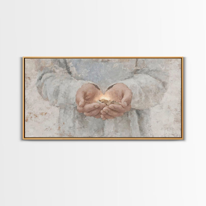Hands of Mercy – Framed Canvas Print – Christian Art Canvas – Christian Wall Art – Christian Art – Jesus Painting – Christian Gift