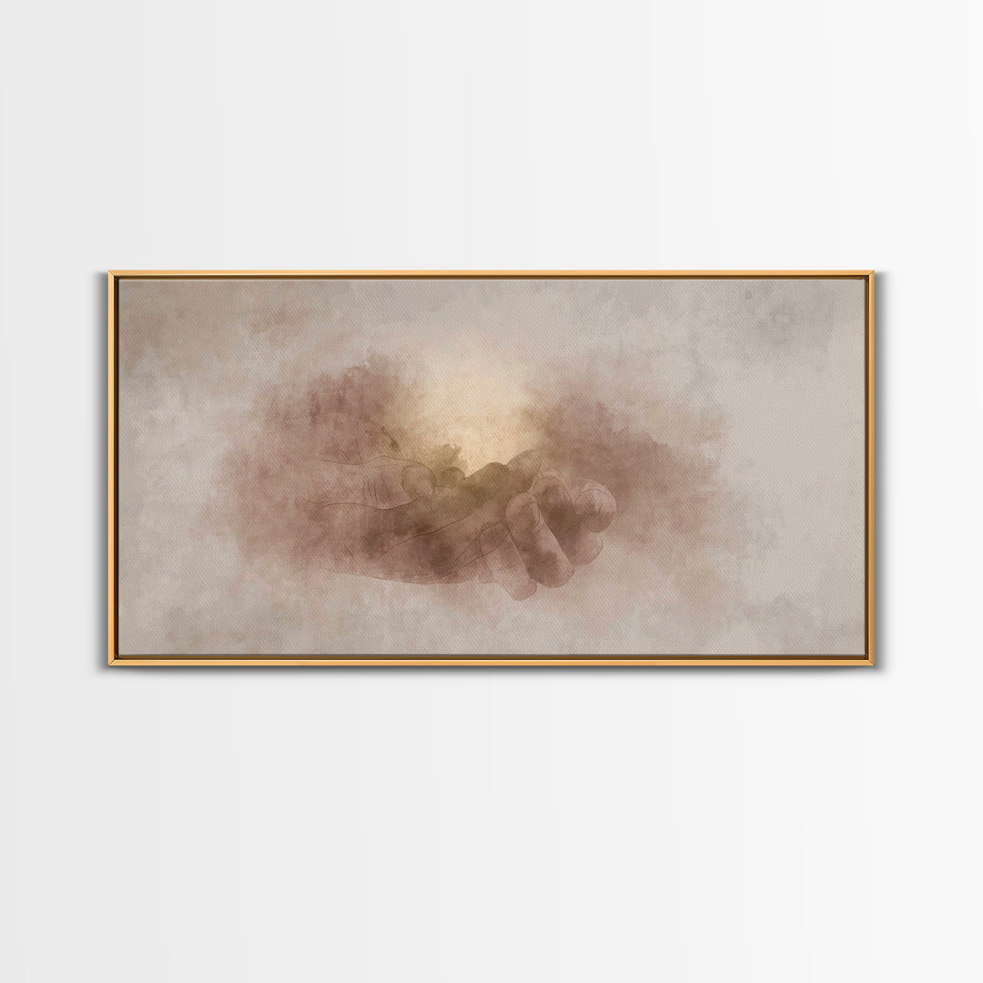 Grace in His Hands – Framed Canvas Print – Christian Art – Christian Art Canvas – Jesus Art Print – Christian Wall Art – Christian Gift