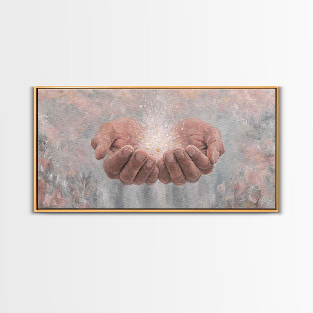 Blessing of Light – Framed Canvas Print – Christian Art Canvas – Christian Art Print – Christian Wall Art – Jesus Painting – Christian Deco