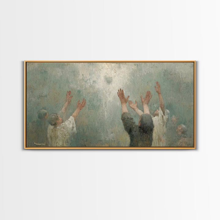 Heavenward Praise – Framed Canvas Print – Christian Wall Art – Christian Art Canvas – Jesus Painting – Christian Christmas Art