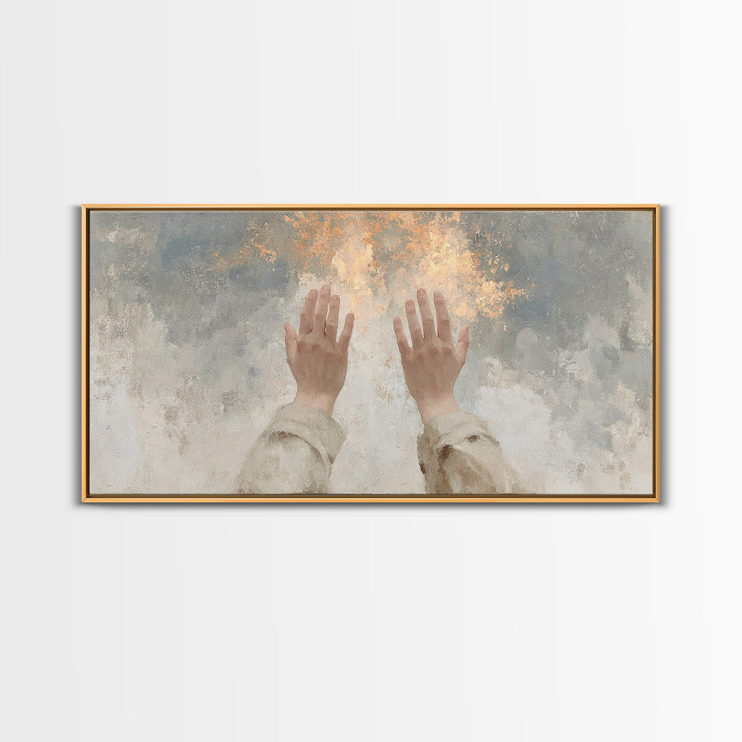 Holy Ember – Framed Canvas Print – Christian Art Canvas – Christian Art Print – Vintage Christian Art – Christmas Art Framed