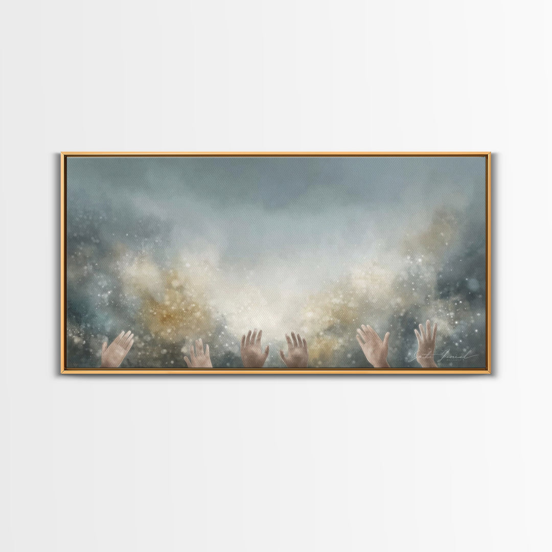 Glory Unveiled – Framed Canvas Print – Christian Wall Art – Subtle Christian Art – Christian Art Canvas – White Christmas Art