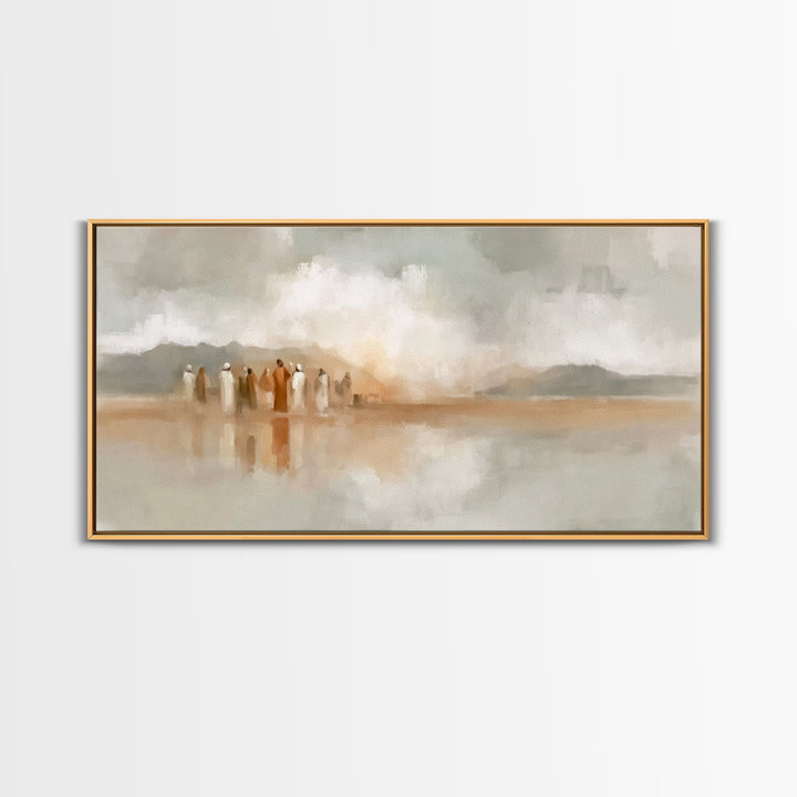 Quiet Disciples, Framed Canvas Print, Christian Wall Art, Abstract Christian Art, Christian Art Canvas, Subtle Christian Art, Christian Art