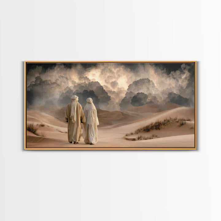 Desert Journey | Framed Canvas Print | Christian Wall Art | Christian Art Canvas | Moody Christian Art | Christian Painting | Christian Dec
