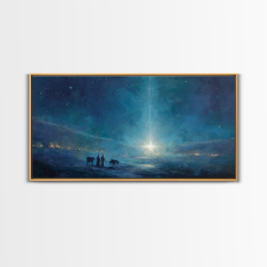 Guiding Star – Framed Canvas Print – Christian Art Canvas – Christian Wall Art – Christian Christmas Art – Modern Christian Art