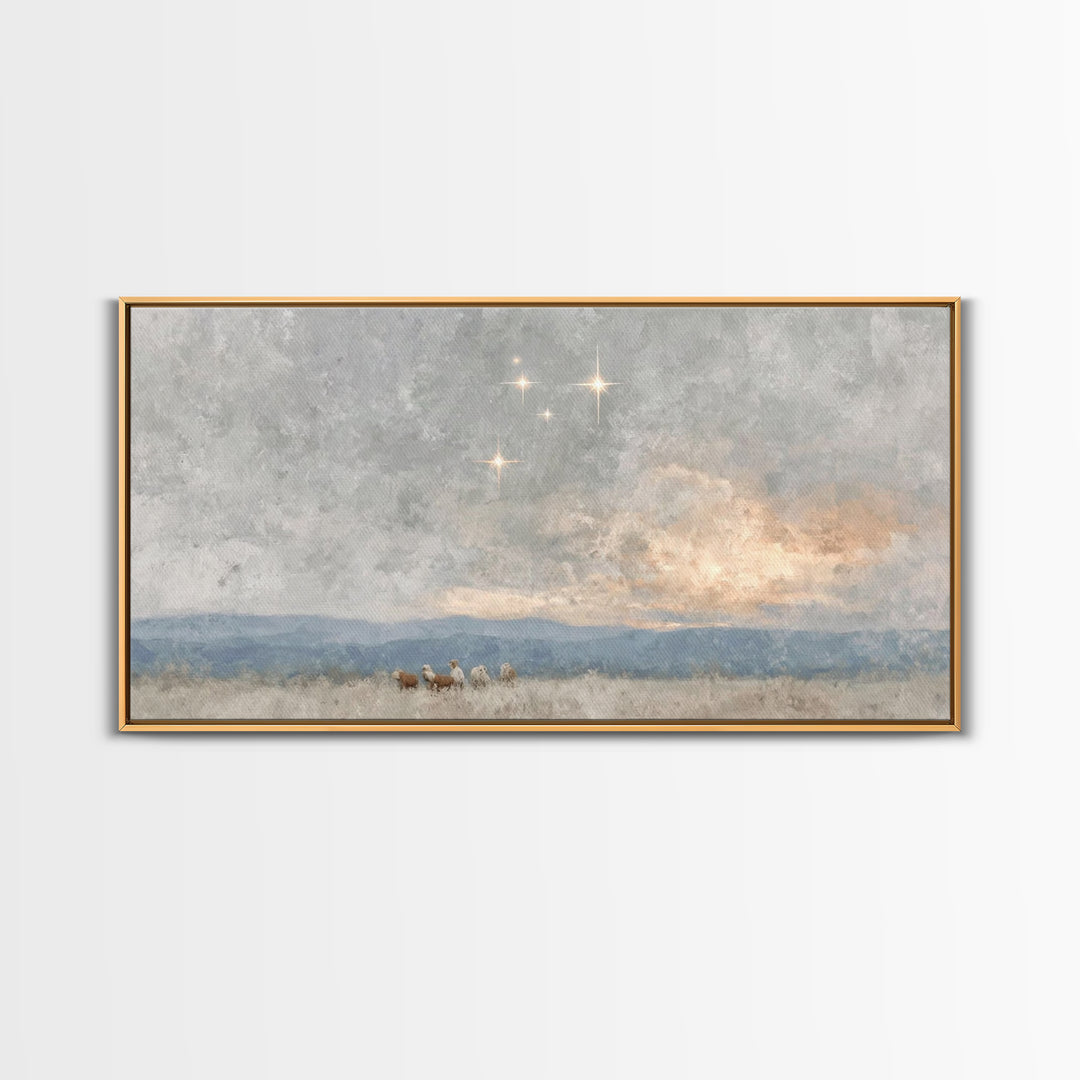 Holy Manger Light – Framed Canvas Print – Christian Wall Art – Christian Art Canvas – Christmas Art – Christian Decor