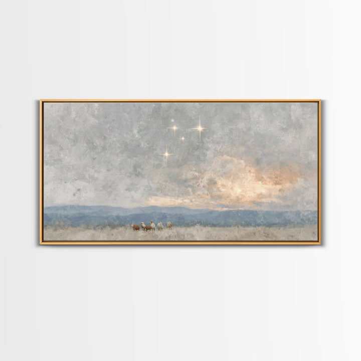 Holy Manger Light – Framed Canvas Print – Christian Wall Art – Christian Art Canvas – Christmas Art – Christian Decor