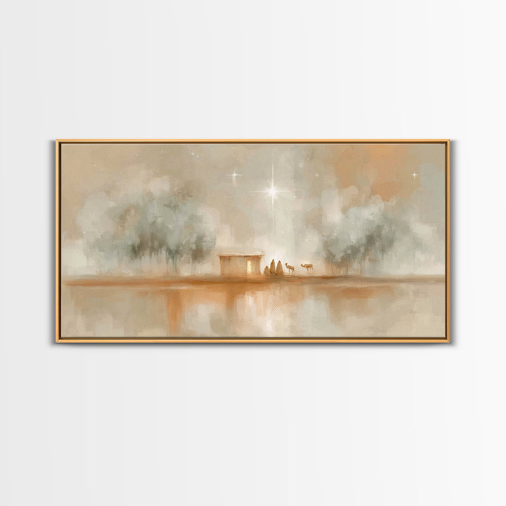 Shepherds Of Wonder | Framed Canvas Print | Christian Art Canvas | Christian Christmas Art | Christmas Wall Art | Christian Decor