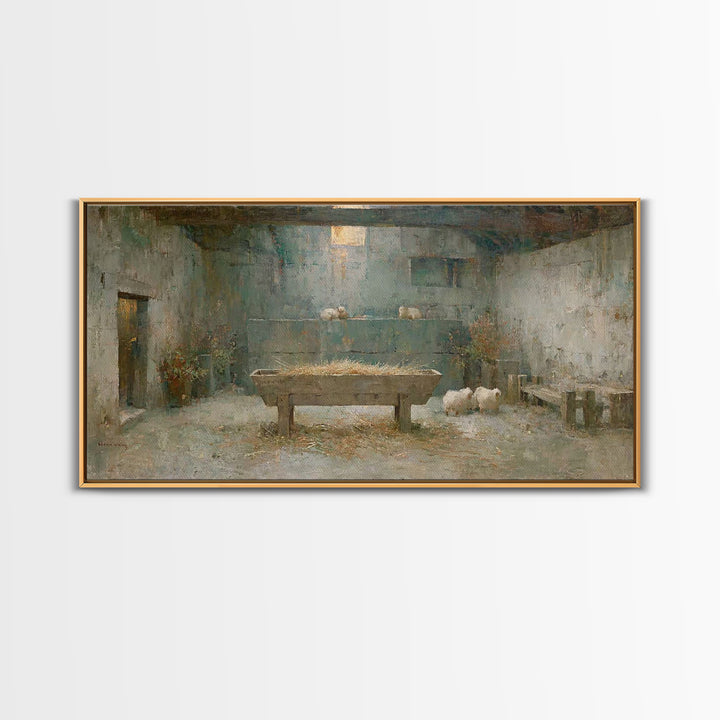 Radiant Cradle Hope | Framed Canvas Print | Christian Wall Art | Christian Christmas Art | Christmas Wall Art | Christian Gift