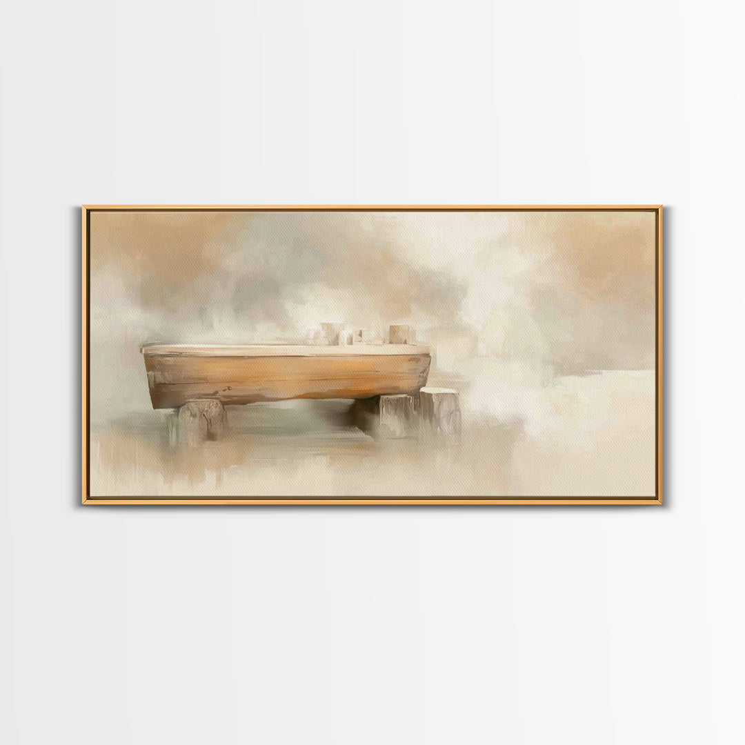 Quiet Stable Peace, Framed Canvas Print, Christian Art Canvas, Christian Wall Art, Christmas Art, Christian Decor
