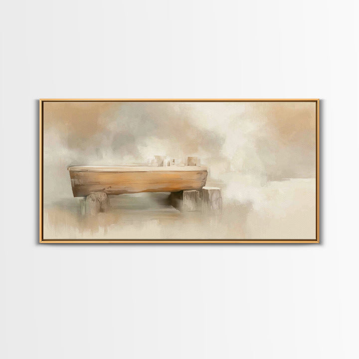 Quiet Stable Peace, Framed Canvas Print, Christian Art Canvas, Christian Wall Art, Christmas Art, Christian Decor