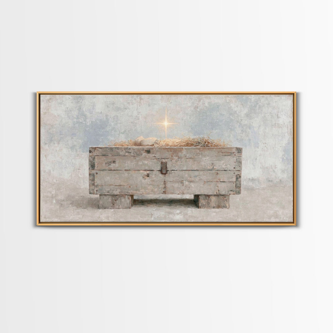 Starlit Promise – Framed Canvas Print – Christian Christmas Art – Christian Wall Art – Christmas Art – Christian Decor