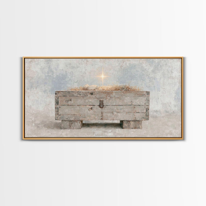 Starlit Promise – Framed Canvas Print – Christian Christmas Art – Christian Wall Art – Christmas Art – Christian Decor