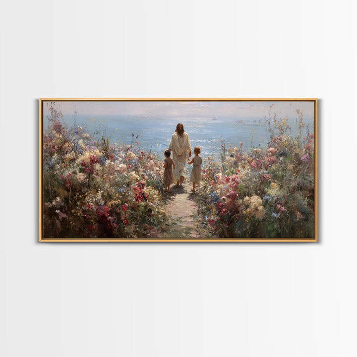 Garden Of His Love | Framed Canvas Print | Jesus Painting | Christian Wall Art | Christian Art Canvas | Christian Art