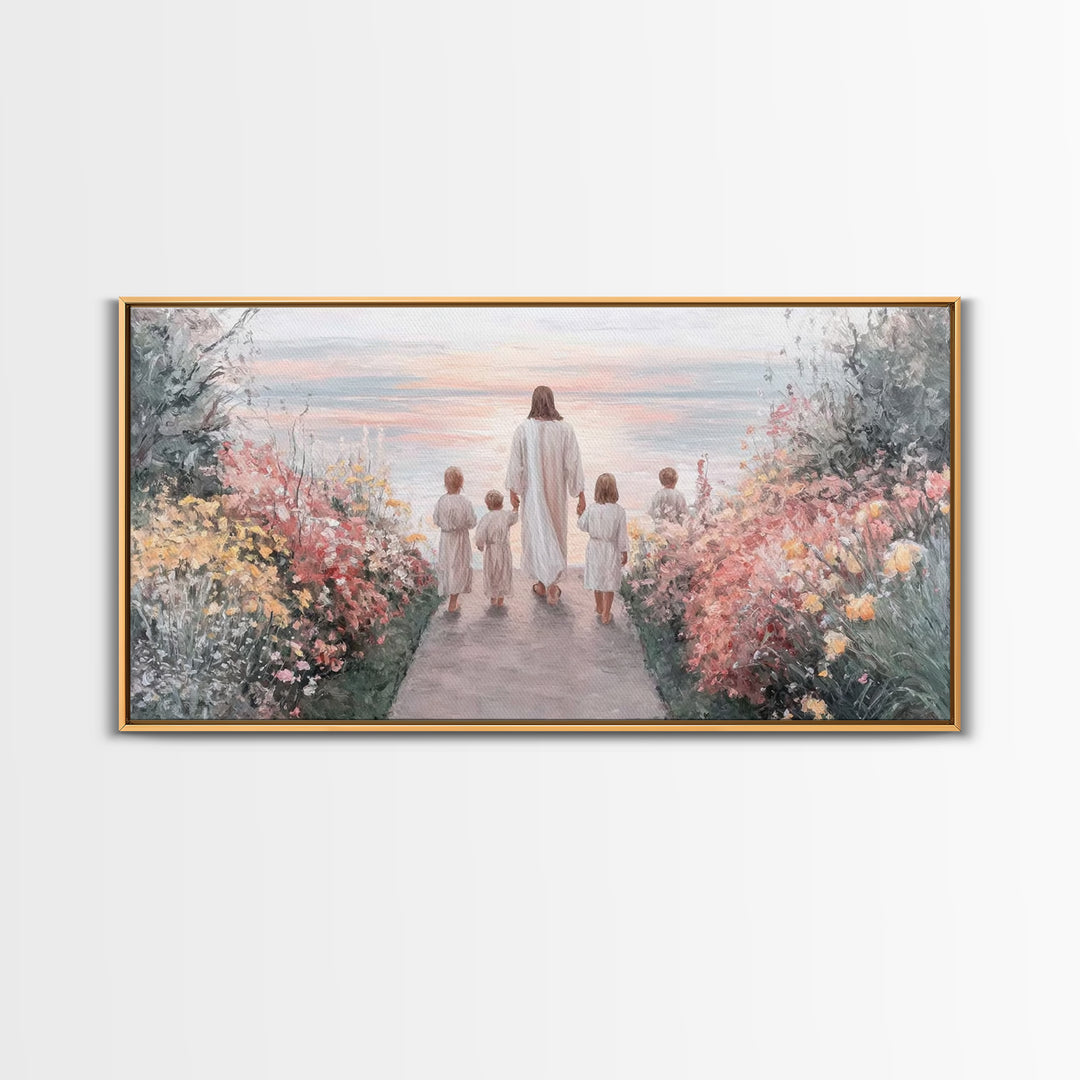 Path Of Peace, Framed Canvas Print, Jesus Painting, Christian Wall Art, Christian Art Canvas, Christian Art