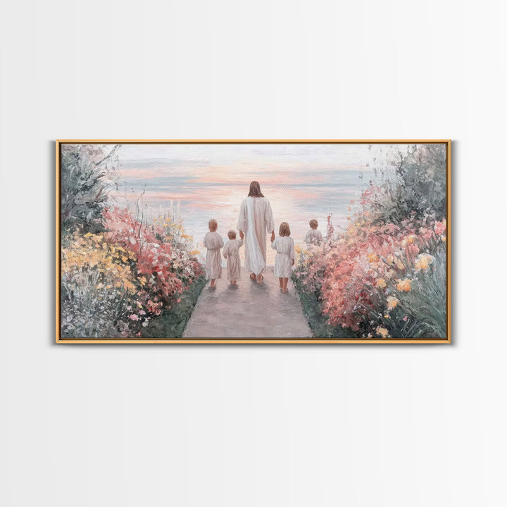 Path Of Peace, Framed Canvas Print, Jesus Painting, Christian Wall Art, Christian Art Canvas, Christian Art