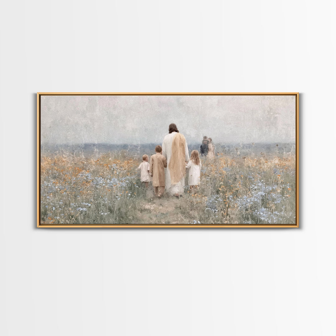 Path Of Blessing – Framed Canvas Print – Christian Art Canvas – Christian Wall Art – Jesus Painting – Vintage Christian Art – Christian Chr