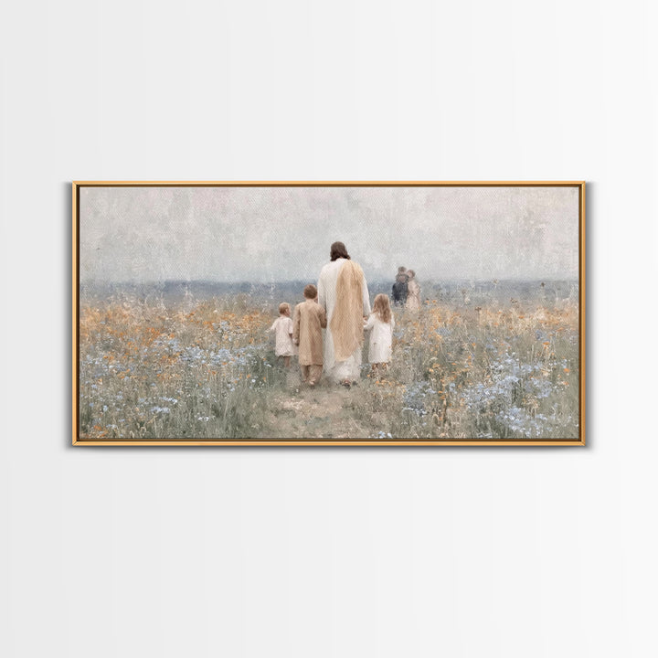 Path Of Blessing – Framed Canvas Print – Christian Art Canvas – Christian Wall Art – Jesus Painting – Vintage Christian Art – Christian Chr