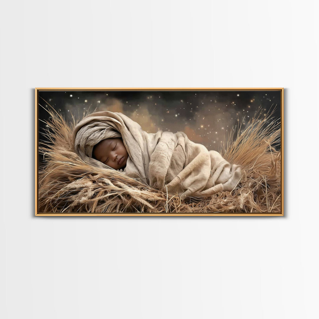 Peaceful Nativity – Framed Canvas Print – Christmas Wall Art – Christian Christmas Art – Christian Art Canvas – Christmas Art Framed – Chri