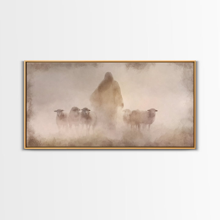 Shepherd’s Call – Framed Canvas Print – Christian Wall Art – Jesus Painting – Christian Art Canvas – Moody Christian Art – Christian Decor