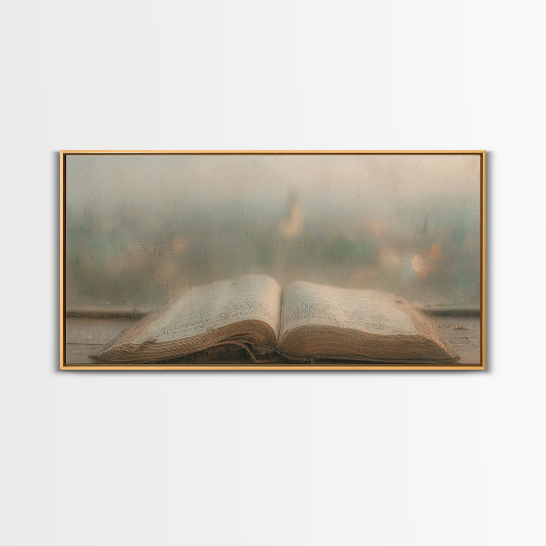 Ancient Pages – Framed Canvas Print – Christian Art Canvas – Christian Wall Art – Vintage Christian Art – Christian Gift – Christian Art Pr