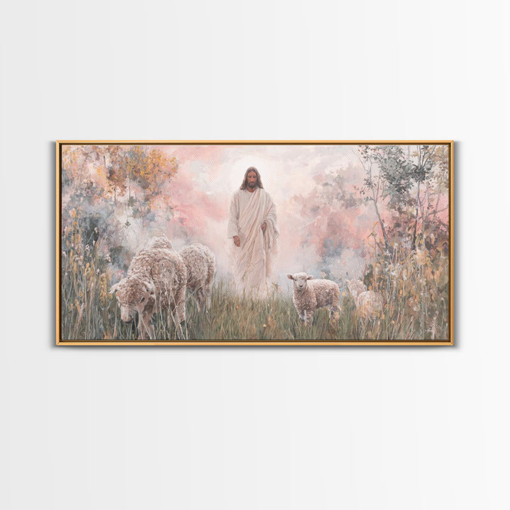 Radiant Shepherd Rising – Framed Canvas Print – Jesus Painting – Christian Wall Art – Christian Art Canvas – Christian Christmas Art – Mode