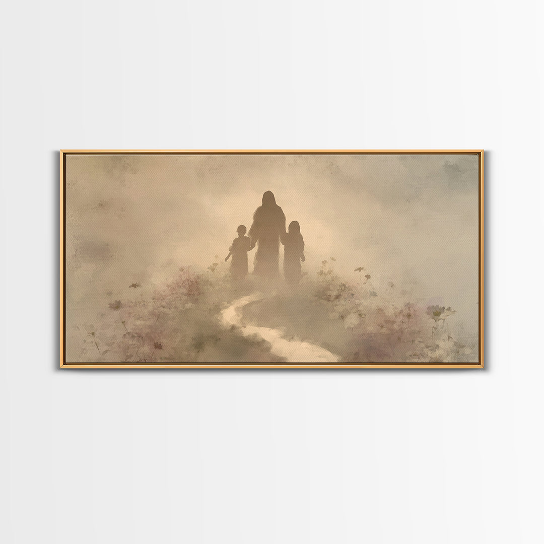 Path Of Peace – Framed Canvas Print – Christian Art Canvas – Christian Wall Art – Jesus Painting – Christian Art Print – Minimalist Christi