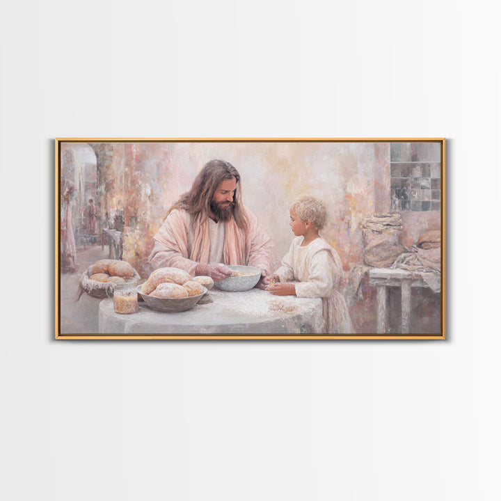 Bread Of Heaven | Framed Canvas Print | Jesus Painting | Christian Art Canvas | Christian Wall Art | Christian Decor | Christian Gift