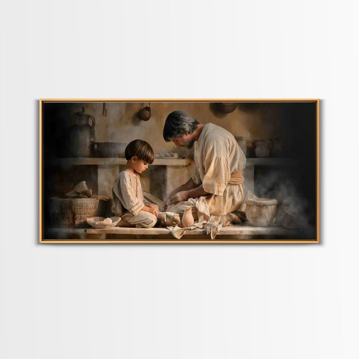 Heavenly Conversation | Framed Canvas Print | Christian Wall Art | Jesus Painting | Christian Art Canvas | Christian Decor | Moody Christia
