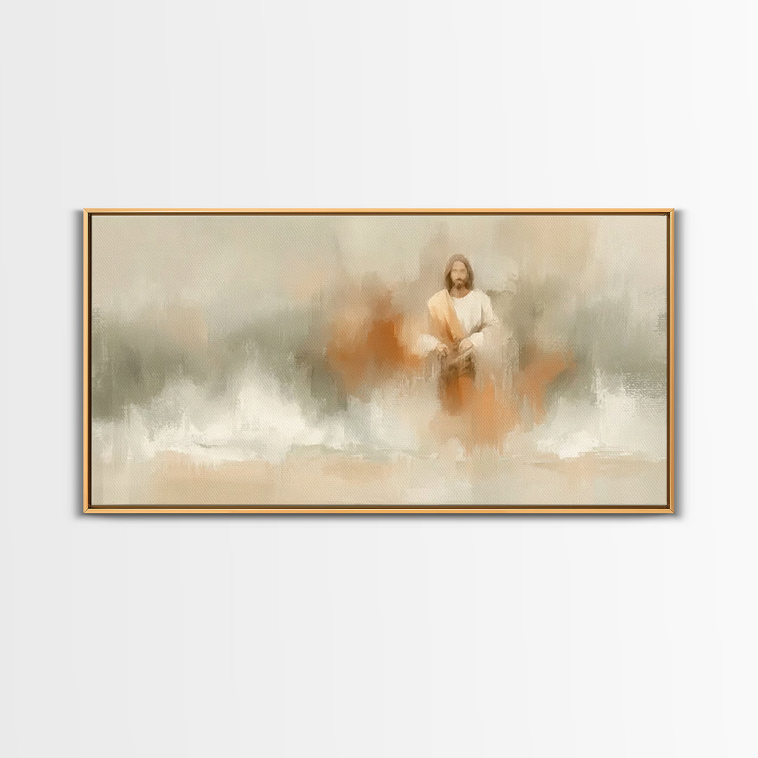 Still Waters Grace – Framed Canvas Print – Christian Art Canvas – Abstract Christian Art – Jesus Painting – Subtle Christian Art – Christia