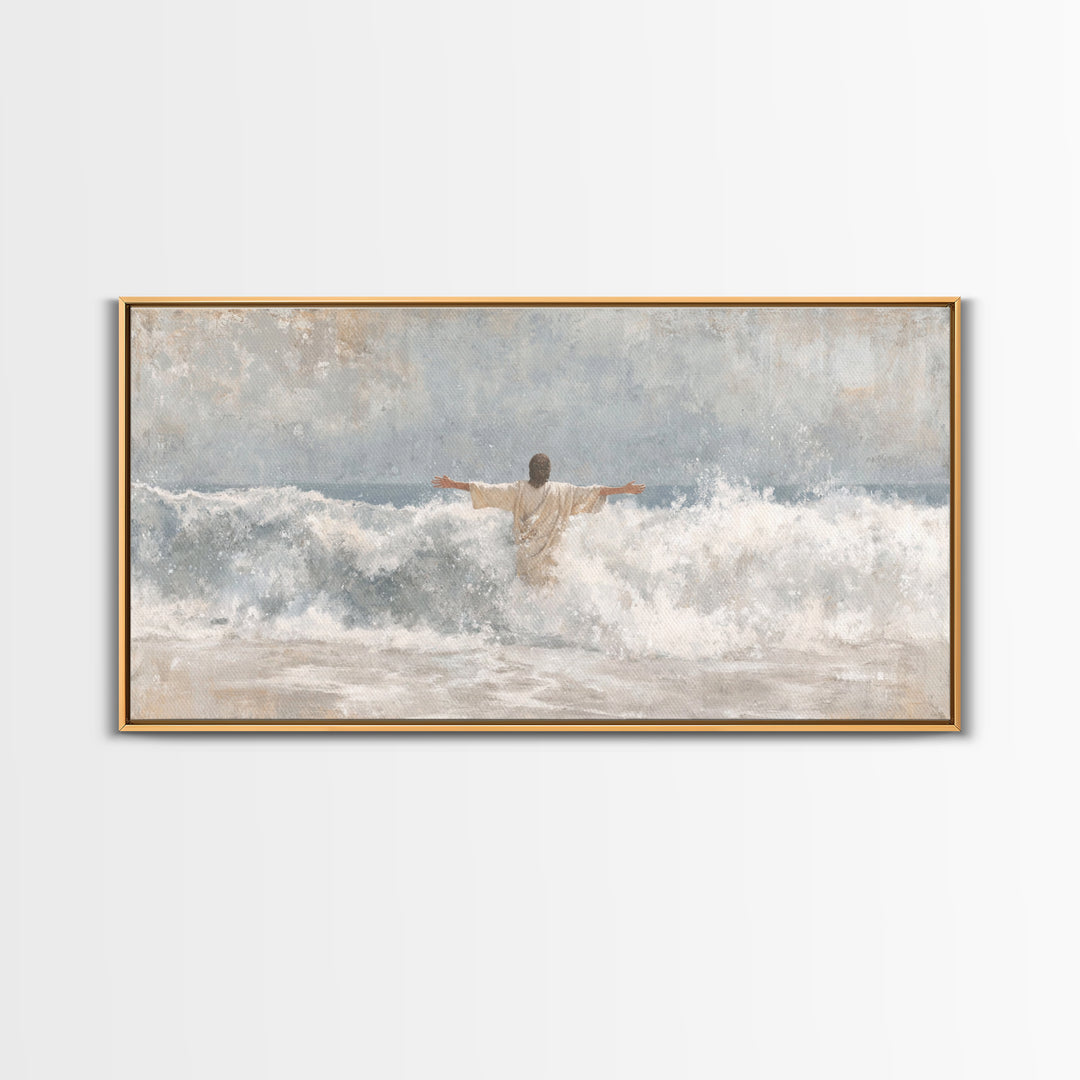 Radiant Messiah – Framed Canvas Print – Christian Art Print – Christian Christmas Art – Jesus Painting – Vintage Christian Art – Christian