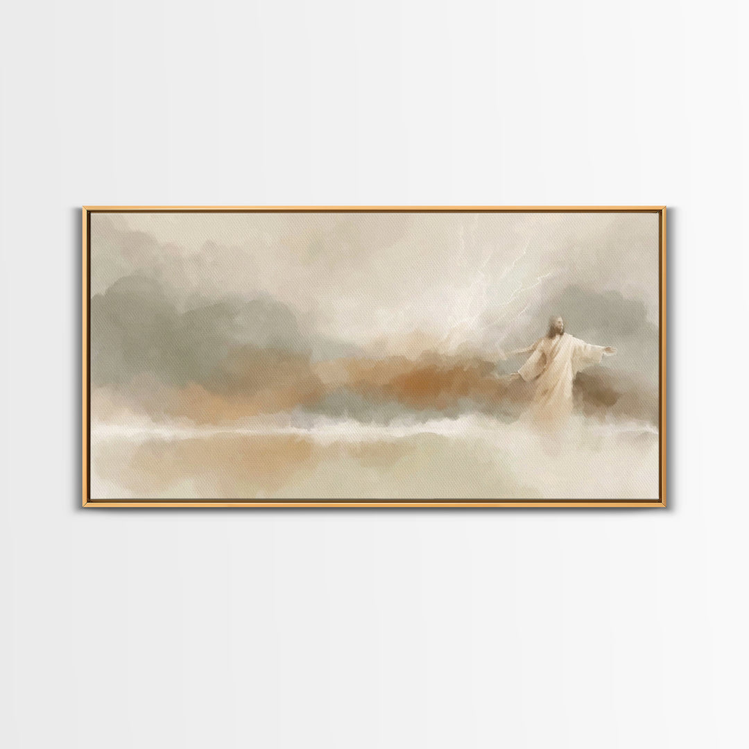 Stormlight Promise | Framed Canvas Print | Jesus Canvas Art | Christian Wall Art | Modern Christian Art | Christian Art Print | Christian C