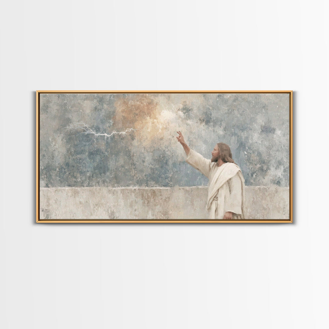 Heaven’s Command – Framed Canvas Print – Christian Art Canvas – Jesus Painting – Abstract Christian Art – Christian Wall Art – Christian De